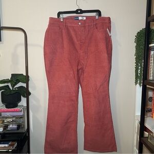 Old Navy Salmon Higher High Rise Flare Ribbed Corduroy Style Pants Size 20